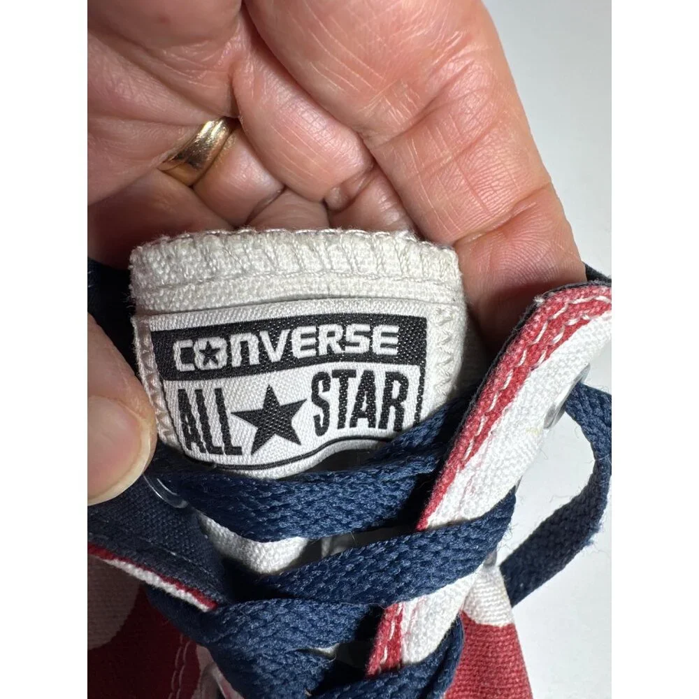 Converse All Star Low Top Sneakers American Flag Print Canvas Size 8.5 Mens - Picture 6 of 16